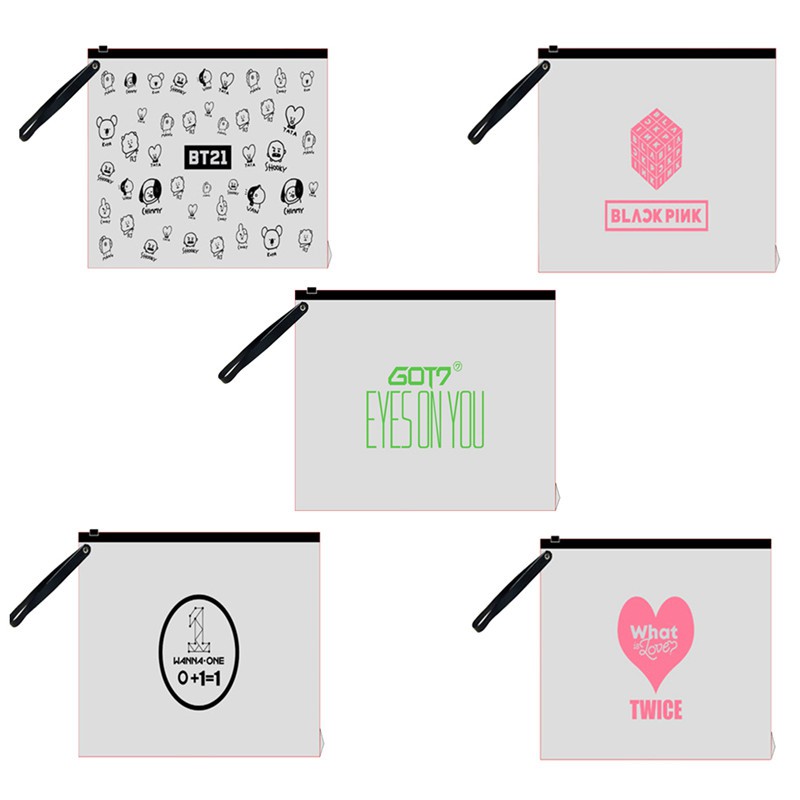 Bl Bt21 Zipper File Bag Twice Bts Blackpink Wannaone Pattern Shopee Singapore