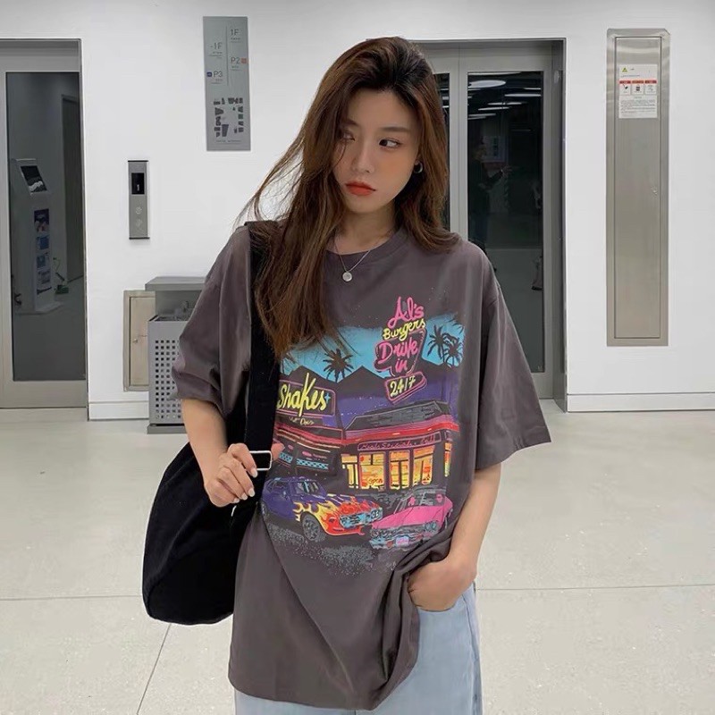 Brandy Melville Insp Cars Oversized Shirt Shopee Singapore