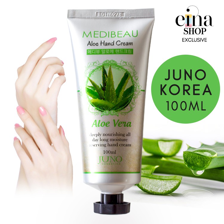 Aloe Vera Deep Moisturising Hand Cream 100ml JUNO Korea Einabeauty SG