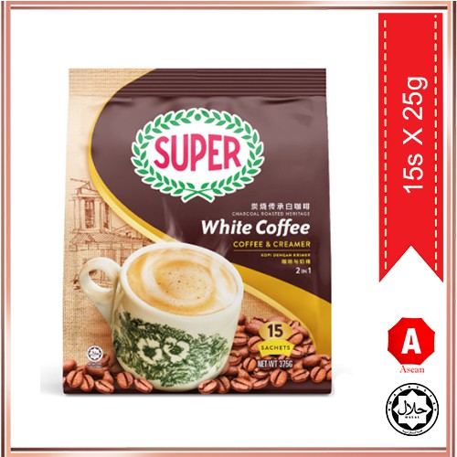 SUPER White Coffee 2in1 Coffee & Creamer Charcoal Roasted White Coffee ...