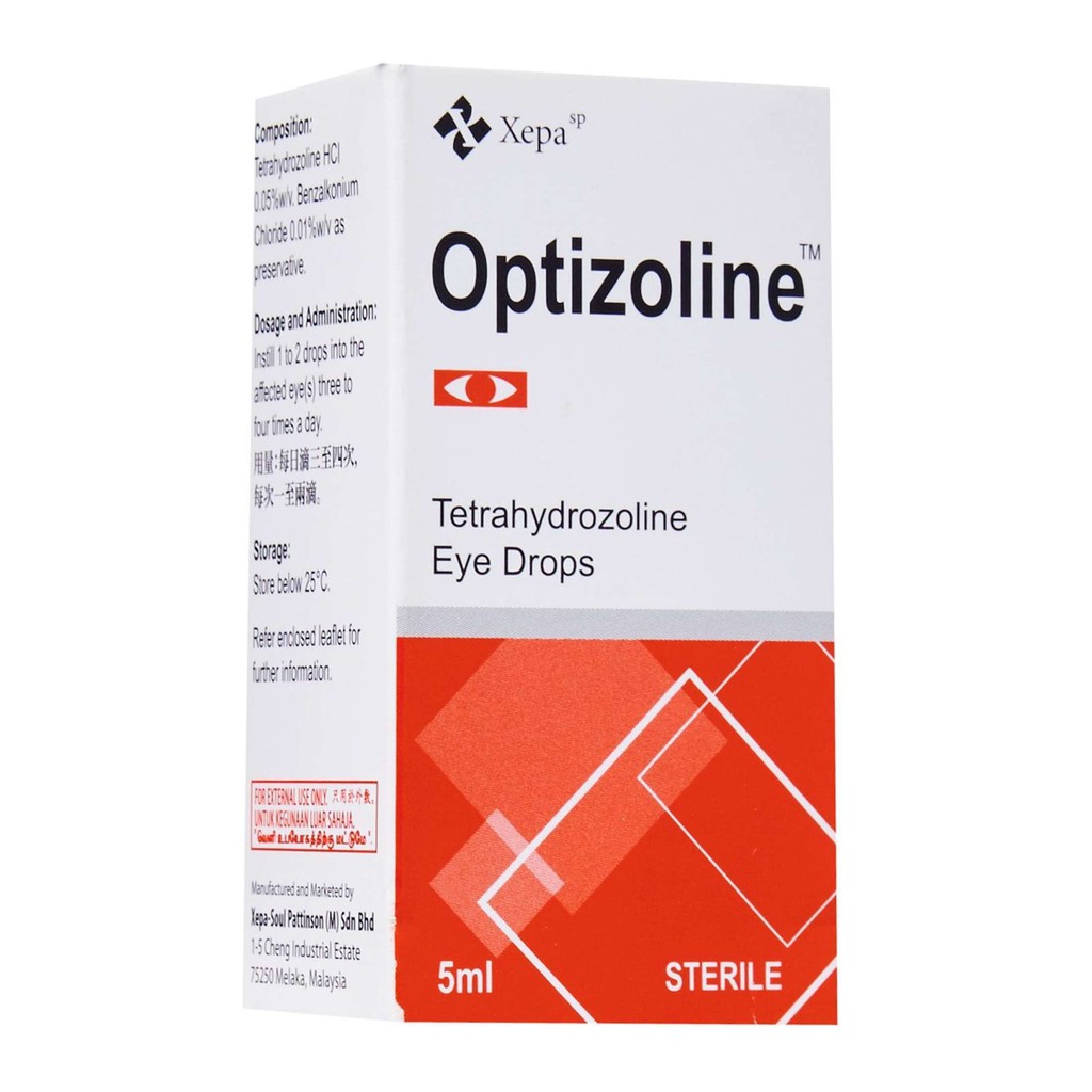 [Bundle of 2] Xepa Optizoline Tetrahydrozoline Eye Drops 5ml By Medic