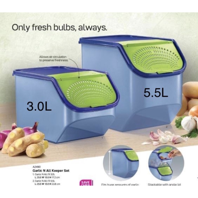 Tupperware Garlic Keeper 3L / 5.5L Shopee Singapore