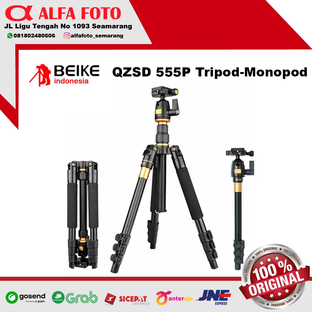 New Beike Travel Tripod - Monopod QZSD 555P Original aka Q555P | Shopee ...