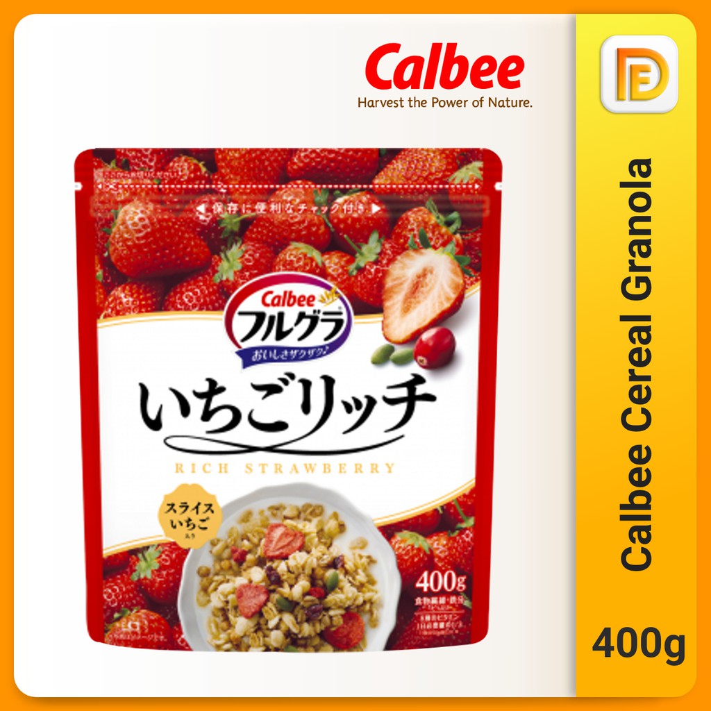 Shop Malaysia Calbee Original Rich Strawberry Granola Cereal Oat Japan Rich Strawberry 丰富草莓 400g 日本水果麦片谷物 Shopee Singapore