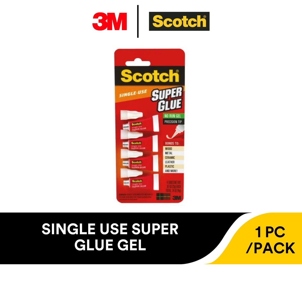 3M Scotch Single Use Super Glue Gel, 5G, 4 Pieces/Pack Shopee Singapore