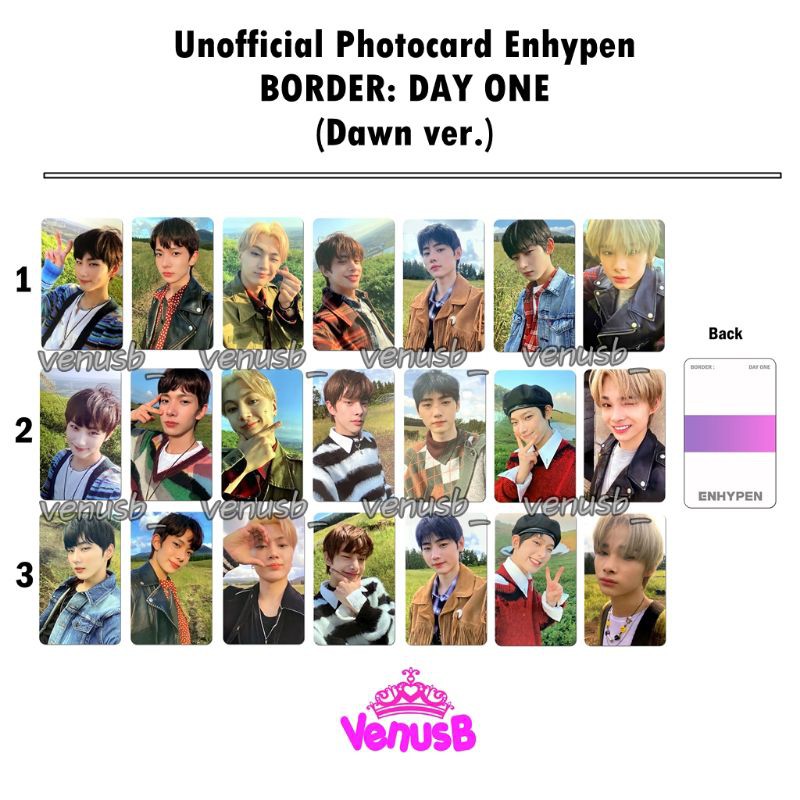 Check Description Unofficial Enhypen Photocard Border Day One Dawn Ver Shopee Singapore