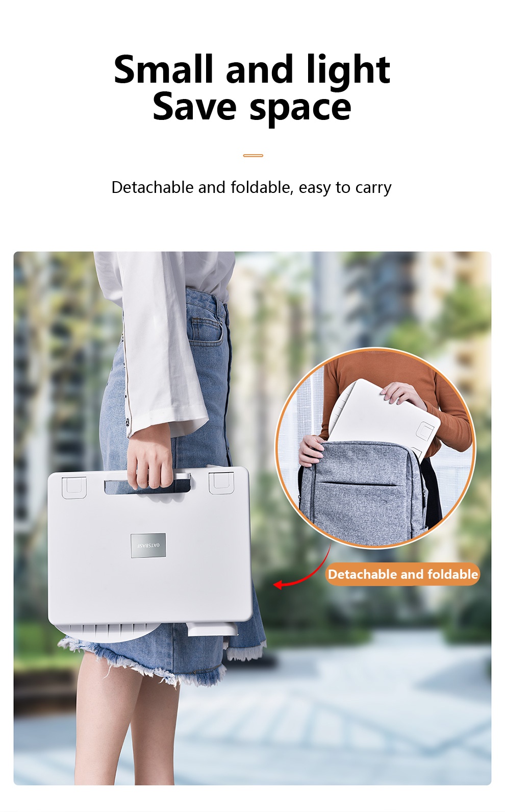 OATSBASF Portable Laptop Stand Desk Adjustable Reading Folding Table