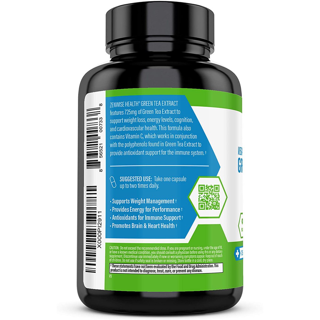 Zenwise Health Green Tea Extract With Egcg Vitamin C Antioxidant Immune Supplement Metabolism Booster For Vegan Shopee Singapore