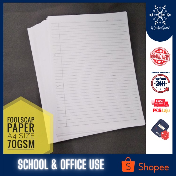 Shop Malaysia Basic Foolscap Paper A4 70gsm Exam Sheets Exam Paper Kertas Kajang Testpad School Paper Board Line Single Line Shopee Singapore