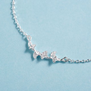 Gelang Tumpuk Bracelets Fashion Ginkgo Leaves Silver Color Gelang Tumpuk Bracelets Fashion Ginkgo Leaves Silver Color