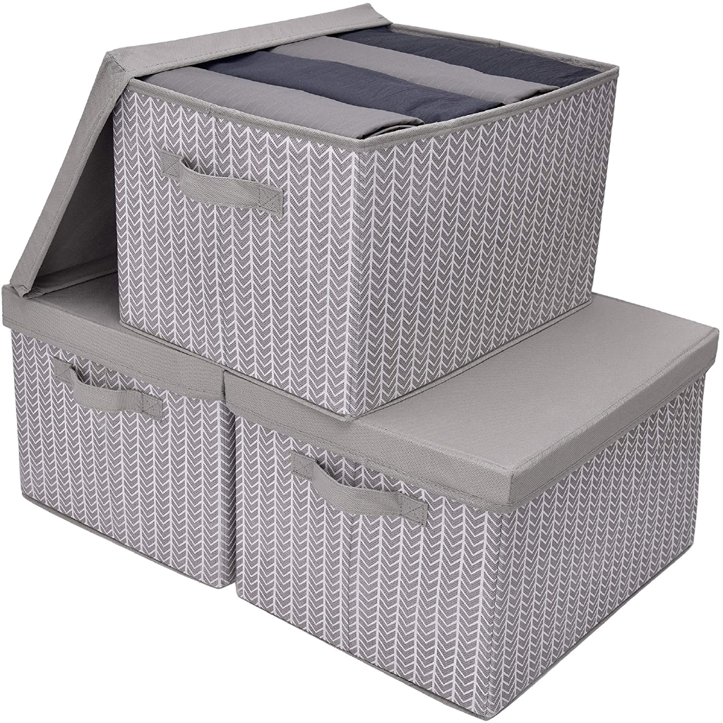 linen storage boxes with lids