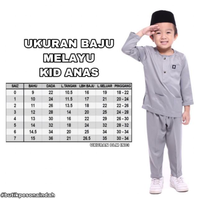 Baju Melayu Budak Lelaki Anas Ready Stock Shopee Singapore