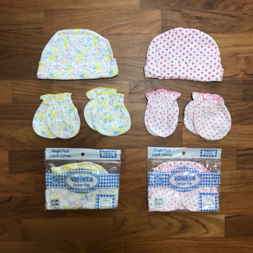 newborn caps and mittens