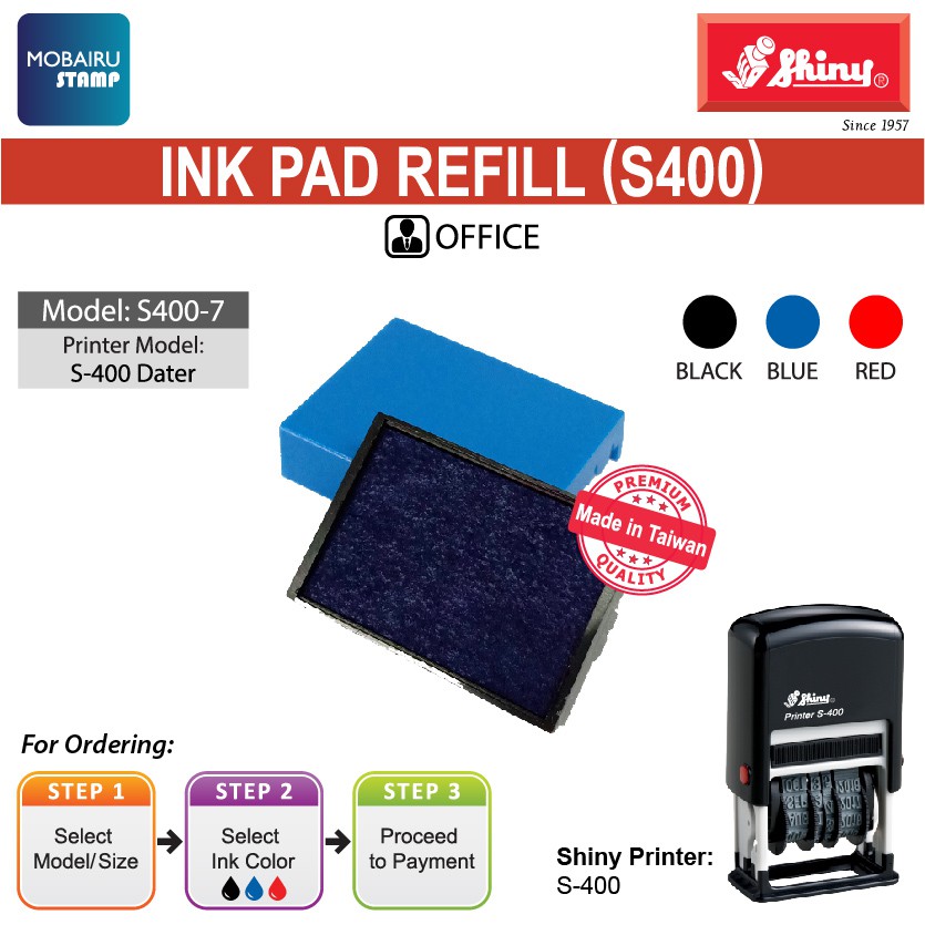 Ink Pad/Cartridges Refill for Self Inking Stamps Shiny Dater Printer