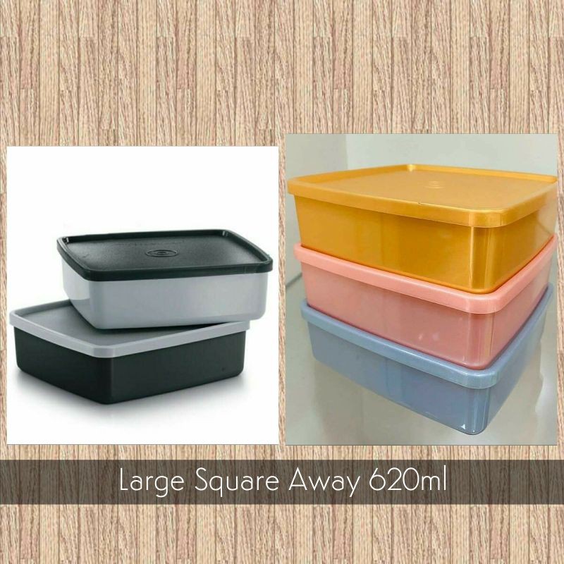 Tupperware Glitteria Large Square Away 620ml Bekal Bekas Makanan Lunch Box Shopee Singapore