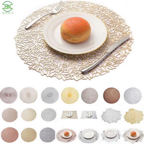 Place Mats Heat Insulation Non Slip Pvc Hollowed Out Table Placement For Kitchen Dining Table Placemat Shopee Singapore