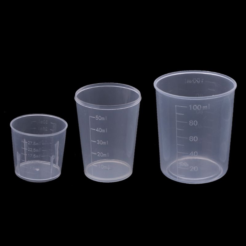 3pcs Measuring Cups Set 30 50 100ml Diy Epoxy Resin Plastic For Jewelry Making Shopee Singapore