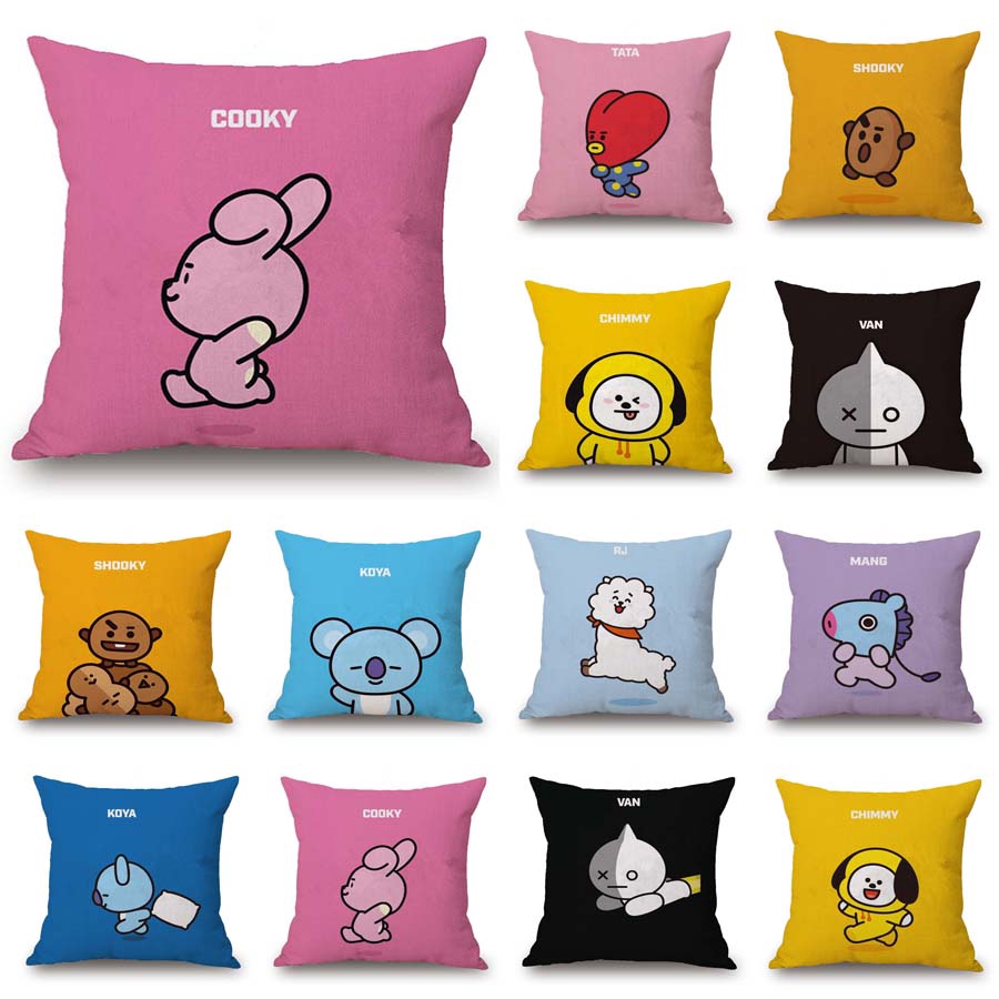 BT21 Sofa Cushion Office Pillow Bed Backrest Car Waist Cushion Hug ...