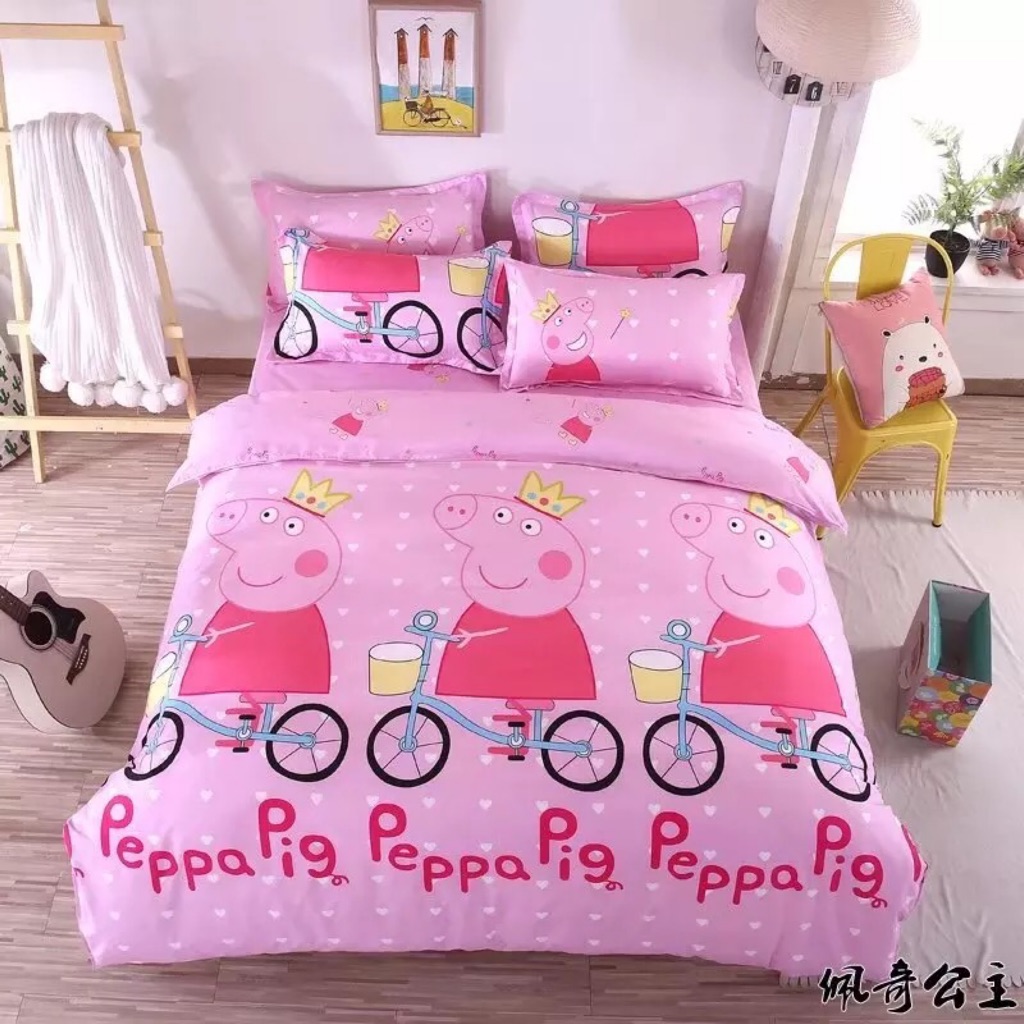 Peppa Pig Fitted Bedsheet Set Shopee Singapore