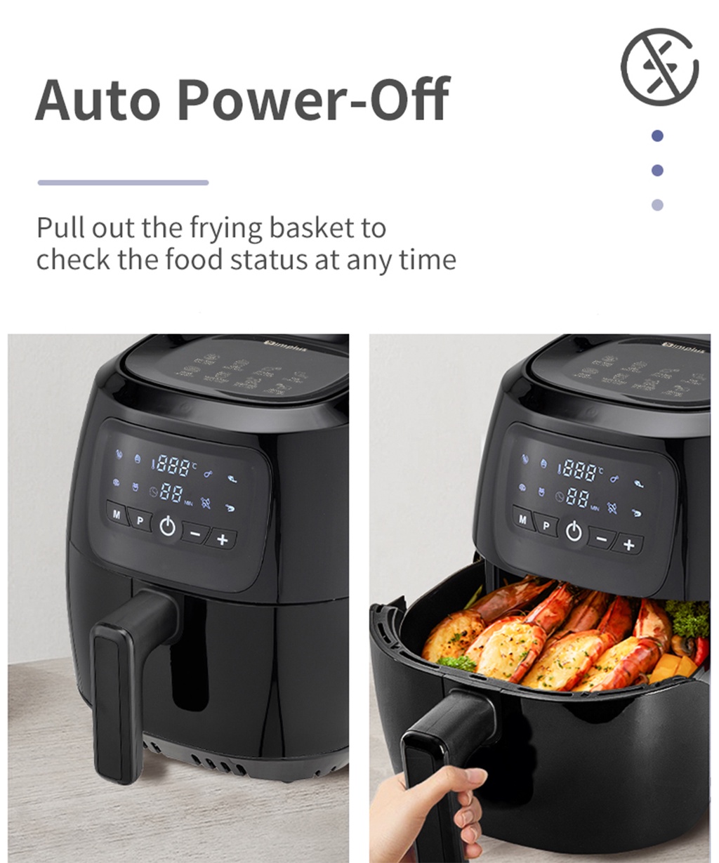 Simplus Air Fryer 5L Digital Screen 1300W 30min Timer Nonstick ...