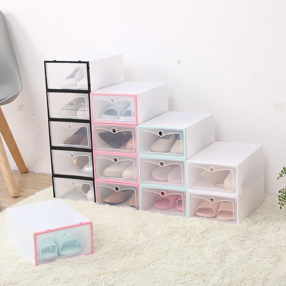 Premium Clear Side Drop DIY Shoe Sneaker Box Crates storage Container New 