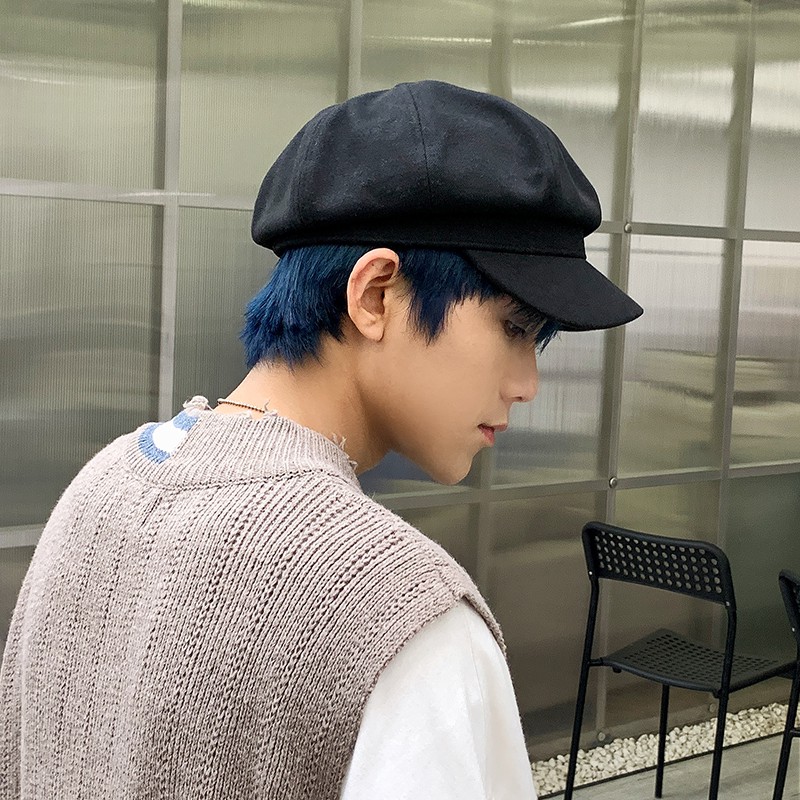 Hat Male Korean Fashion Brand Beret Spring And Autumn Ins Wild Fashion Octagonal Hat British Newsboy Hat Big Face Was Th Shopee Singapore