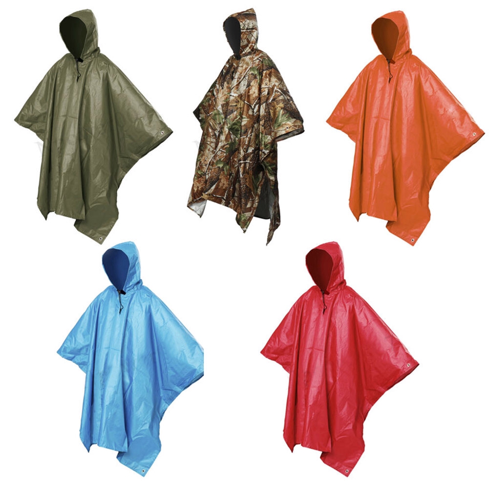 Ready Stocks Multifunctional One Piece Rain Coat Poncho Cape Tarp For Camping Hiking Shopee Singapore