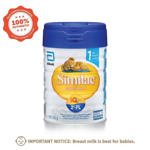 Similac® Stage 1 Baby Milk Powder Formula 2'FL 850g (012 months