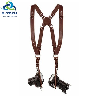 ⚡NEW⚡Camera Strap Accessories For Two-Cameras Dual Shoulder Leather Harness Multi Camera Gear For DSLR SLR Strap