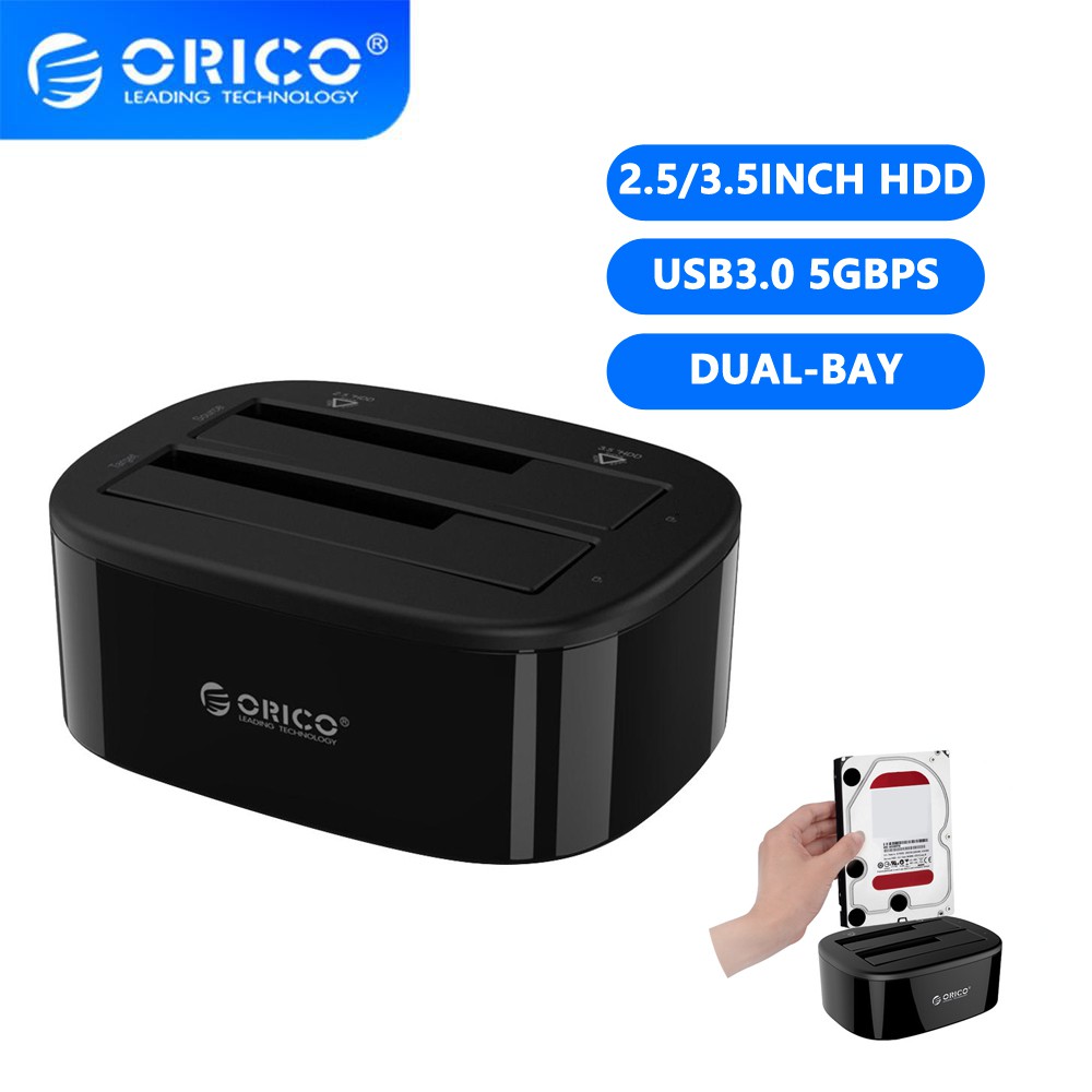 ORICO HDD Docking Station 2.5/3.5 Inch Dual Bay USB 3.0 To Sata Hdd Ssd