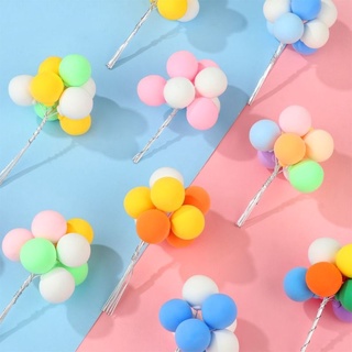 1 Bunch Mixed Color Clay Balloons Cake Topper Balls Wedding Birthday Party Favor Dessert Decorations #5