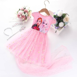  frozen  dress baju  frozen  Gaun puteri beku krisan bersih 