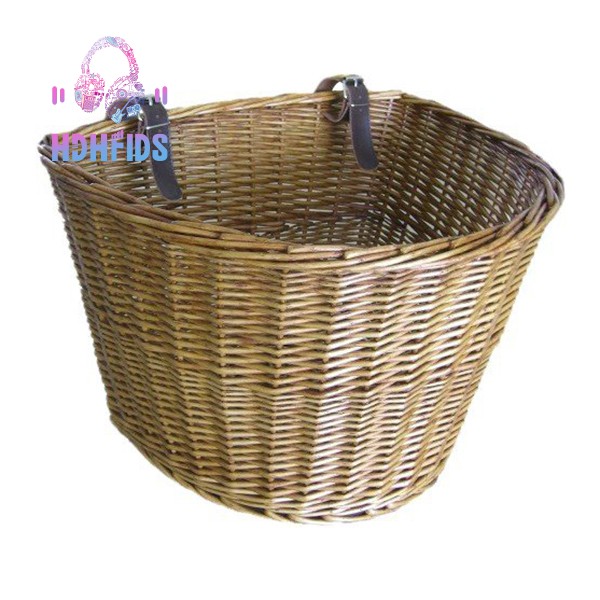 wicker basket leather straps