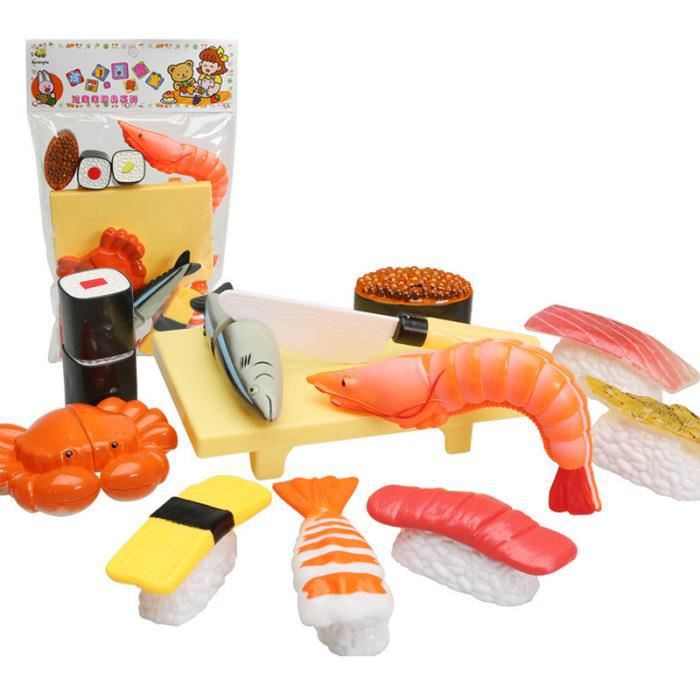 Small Kitchen Food Play Toy Sushi Shrimp Fish Toy Kit For Children Kids