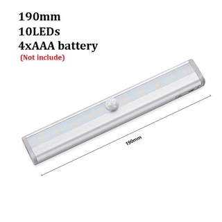 Smart Motion Sensor Night Light 10 LEDs 190mm Human body induction for Bed Cabinet Wardrobe Wall Lamp #5