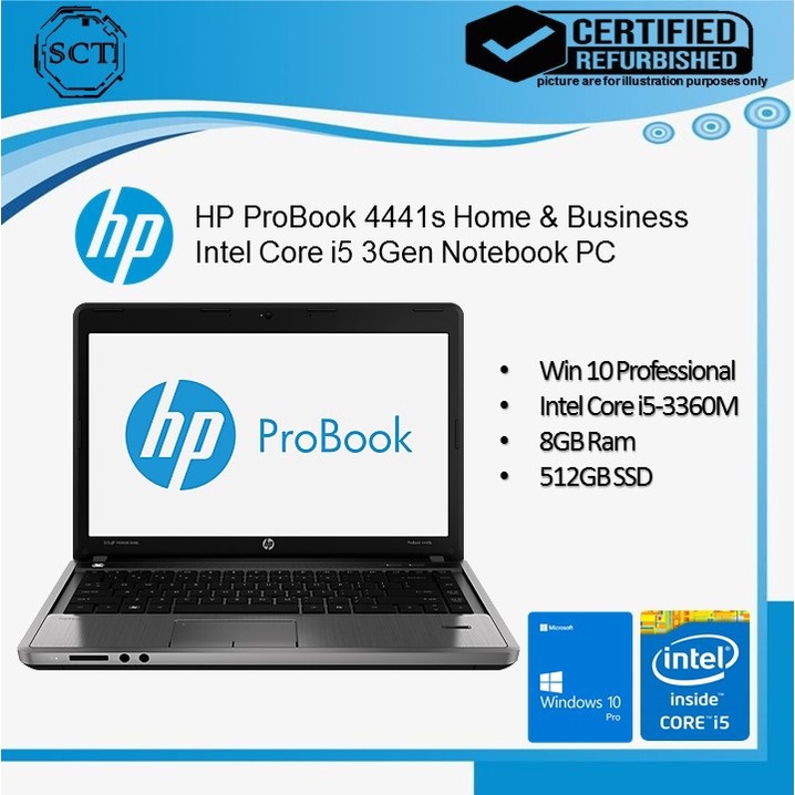 Refurbished Laptops Hp Probook 4441s Core I5 3gen Home Business 8gb 512gb Ssd Notebook Pc Shopee Singapore