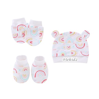 Newborn Baby Beanie Hat Cap Mitten Bootie 3pcs Set 0-6M #3