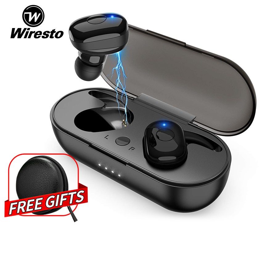 wiresto true wireless earbuds mini bluetooth 5.0