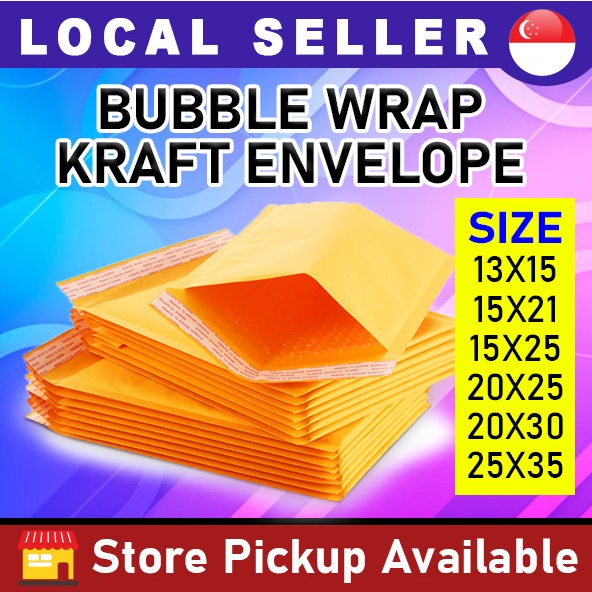 [SG] ⭐CHEAPEST⭐Kraft Paper Envelope with Bubble Wrap / Packaging Material / Bubble envelope