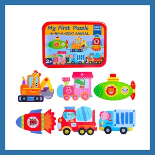 [CHEAPEST IN SG] My First Puzzle 6 in 1 Jigsaw Puzzle  - Animal Cartoon Wooden Puzzle Early Childhood Educational Toys #3