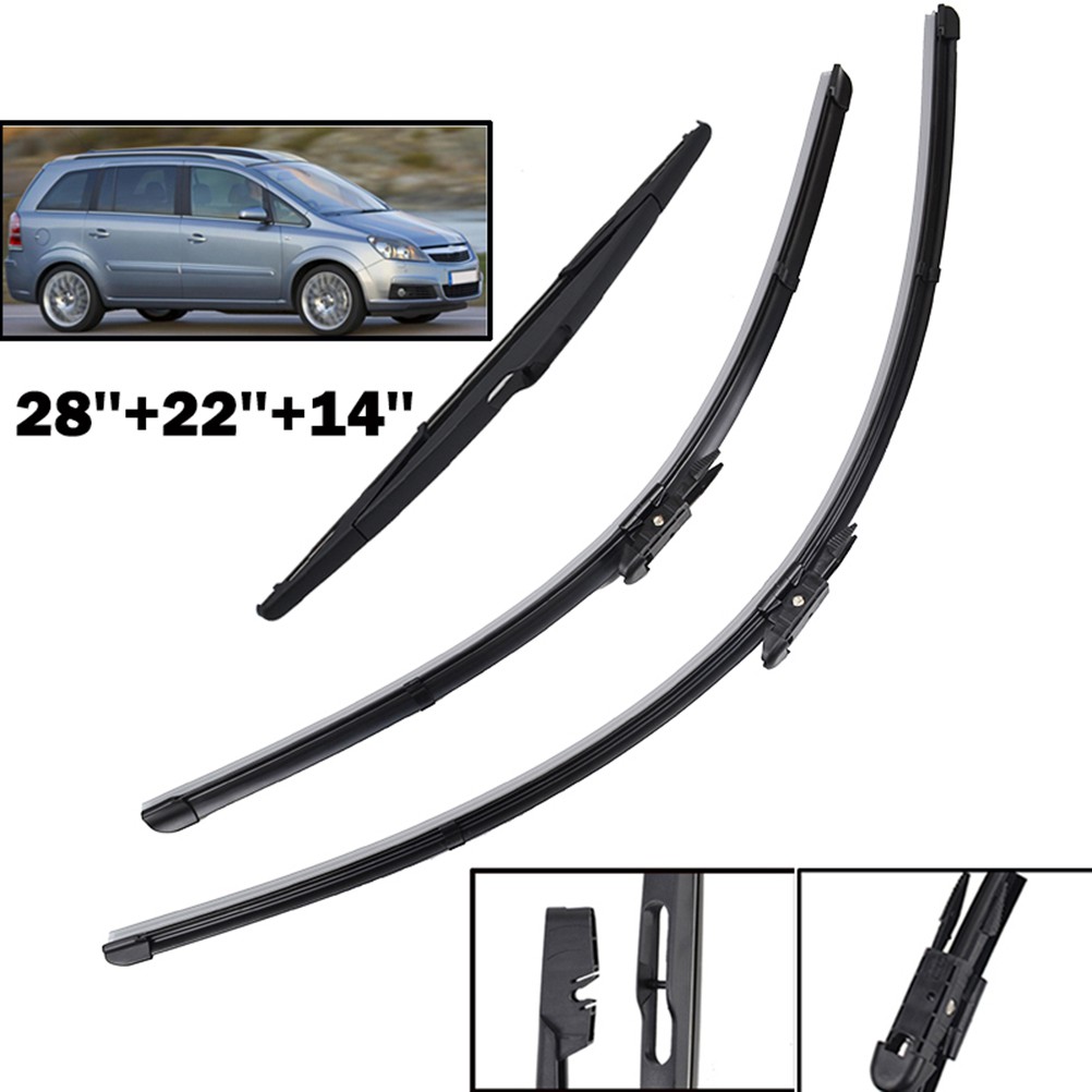 3pcs Front Rear Windscreen Wiper Blades Set For Vauxhall Zafira B 05 28 22 14 Shopee Singapore