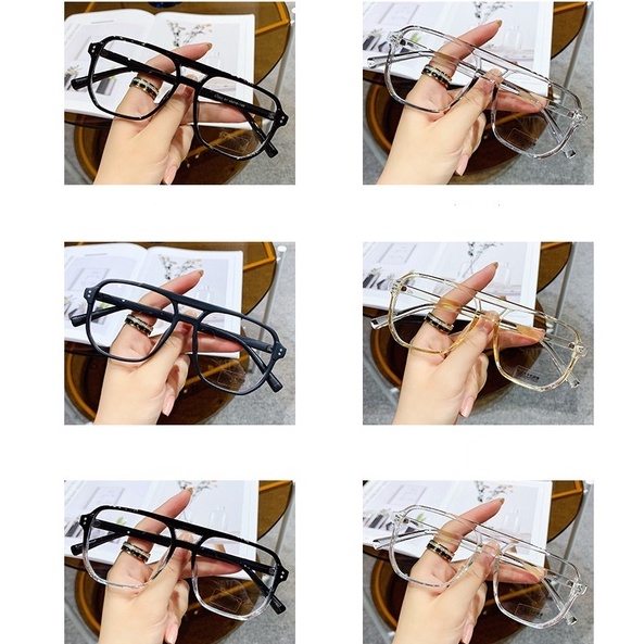 Image of Anti Radiation Eye Glasses For Women Men Computer Eyewear Replaceable Lens Oversized Eyeglasses TRFrames #6