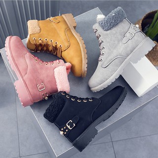 Image of Women Boots Lace up Casual Ankle Martin Boots Winter Women Snow Shoes