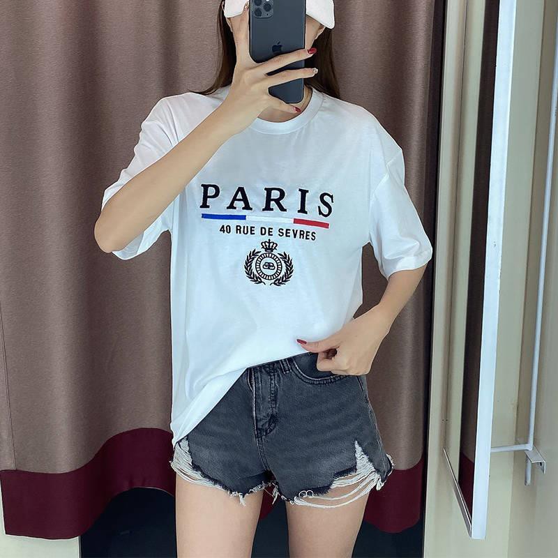Balenciaga T Shirt Cotton Round Neck Breathable Short Sleeve Loose Korean Men And Women Couples Trend Shopee Singapore