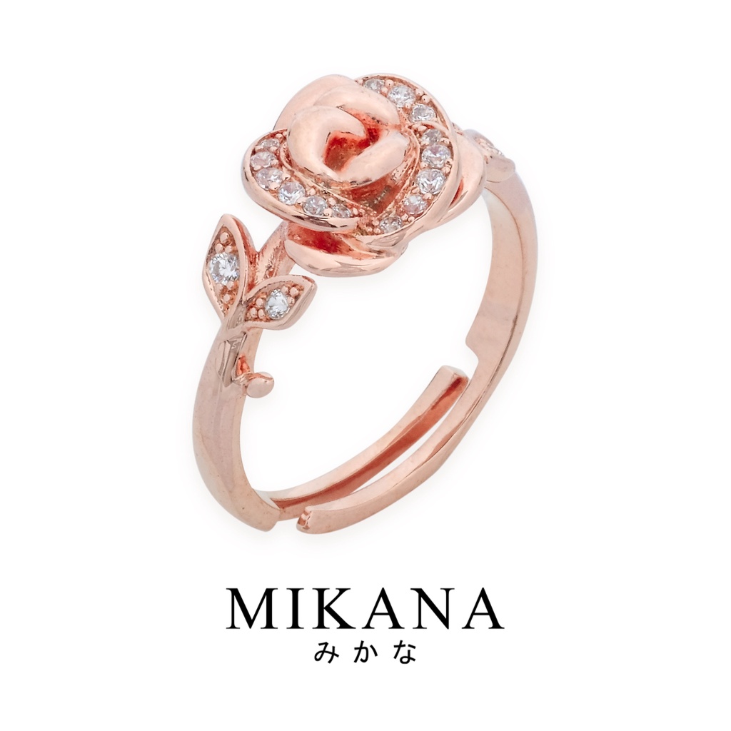 Mikana Princess Beauty And The Beast Belle Pink Rose 18k Rose Gold Plated Ring Accessories For Women