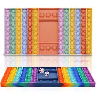 Big Size Pop It Chessboard Push Bubble Fidget Toys Rainbow Chess Board Game Toys Interactive to Play with Family Friends