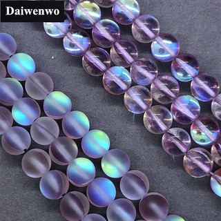 Image of Light Purple Labradourite Quartz Crystal Beads Diy Smooth and Frosted 6-12mm