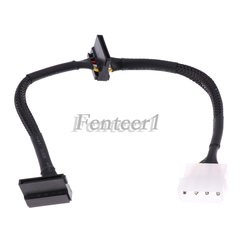 24/" 4-Pin Male to 2 15-Pin SATA II Female Power Cable Net Jacket
