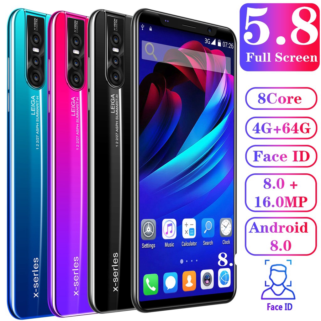 X27 Plus 5 8 Inch Full Screen Android Smartphone 4g 64g 8 Core 4000mah Cellphone Face Id Dual Sim Card Mobile Phone Smart Phone Shopee Singapore