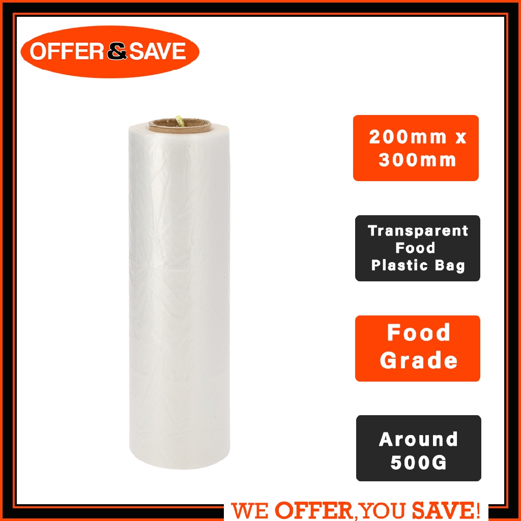 [Food Grade] ONS HDPE Transparent Food Bag Pack Roll Hygienical Food